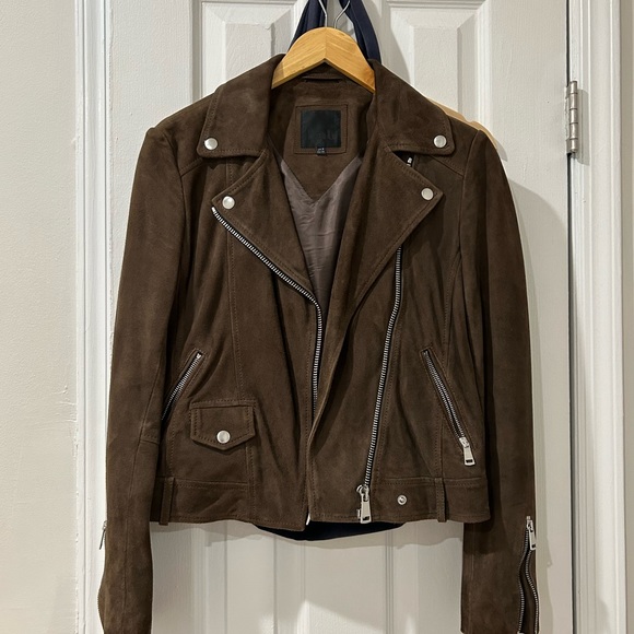 REAL Suede Biker Moto Jacket - Picture 2 of 4